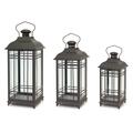Yhior DS 14, 17 & 20 in. Metal & Glass Lantern - Set of 3 YH3059005